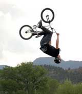 BMX bike riding in air